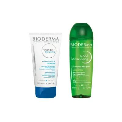 bioderma node ds+ shampoo set 125ml 200ml, bioderma node ds+ shampoo bottle, bioderma node fluid shampoo bottle Bioderma Node DS+ Shampoo Set - Anti-Dandruff | 125ml + 200ml Bioderma Node DS+ Shampoo Set - Kepek Önleyici bioderma, shampoo, anti-dandruff, hair-care, scalp-treatment, node-ds-plus, node-fluid, hair-health, daily-use, ai-generated