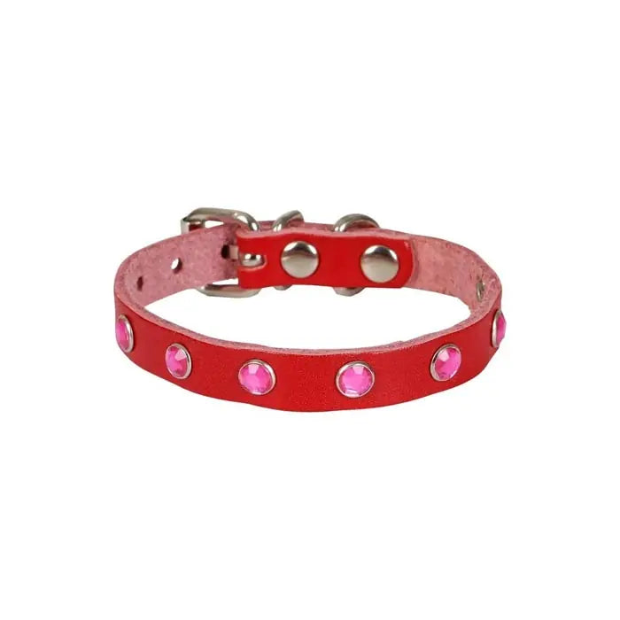 Cattie Studded Leather Cat Collar for Small Pets 1x16-20cm