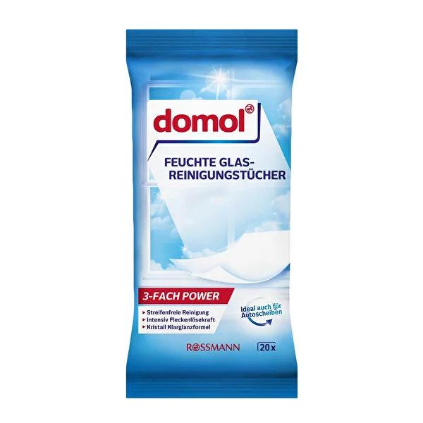 Domol Wet Wipes for Glass and Shiny Surfaces - 20 Count - Dermatologically Tested, Streak-Free Cleaning Domol Wet Wipes for Glass & Shiny Surfaces - 20 Count wet wipes for cleaning, glass cleaning wipes, shiny surface cleaning, domol wet wipes, dermatologically tested cleaning wipes, home cleaning, cleaning supplies, glass care, hygiene products