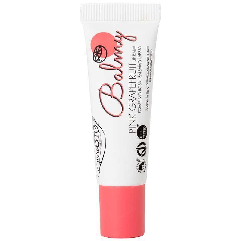 PUROBIO Cosmetics Organic Lip Balm - Balmy Pink Grapefruit, Natural Moisturizing Lip Care - Lip Balm