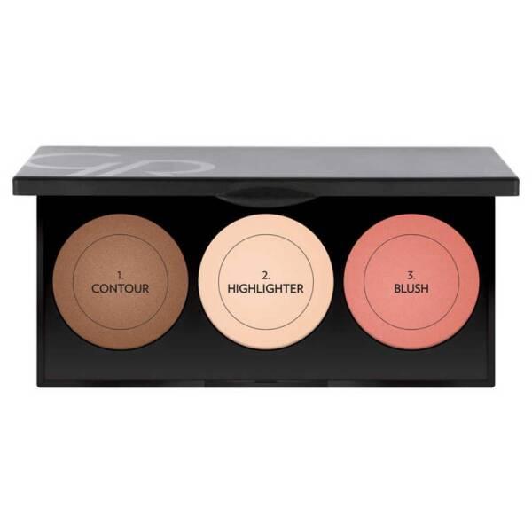Golden Rose Metals Makeup Contouring Palette - Sculpting and Highlighting Kit with 3x4.5g Shades - Blush