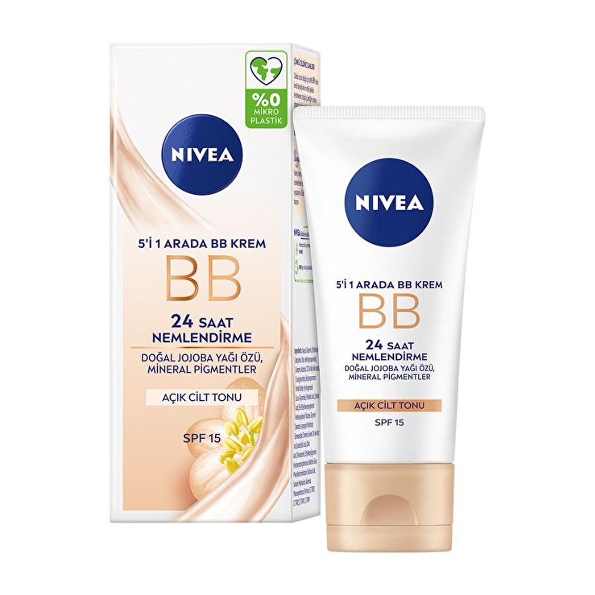 Nivea Essentials BB Cream - 5-in-1 Daytime Facial Care for Even Skin Tone & Imperfection Concealment Nivea BB Cream for Even Skin Tone & Imperfection Concealment Nivea BB Cream, daytime facial care, multi-functional skincare, even skin tone, conceal imperfections, BB Cream, skincare routine, dermatologically tested, organic jojoba oil, mineral pigments, all skin types, light shade, Nivea Essentials, facial care, beauty products, cosmetics, skincare essentials
