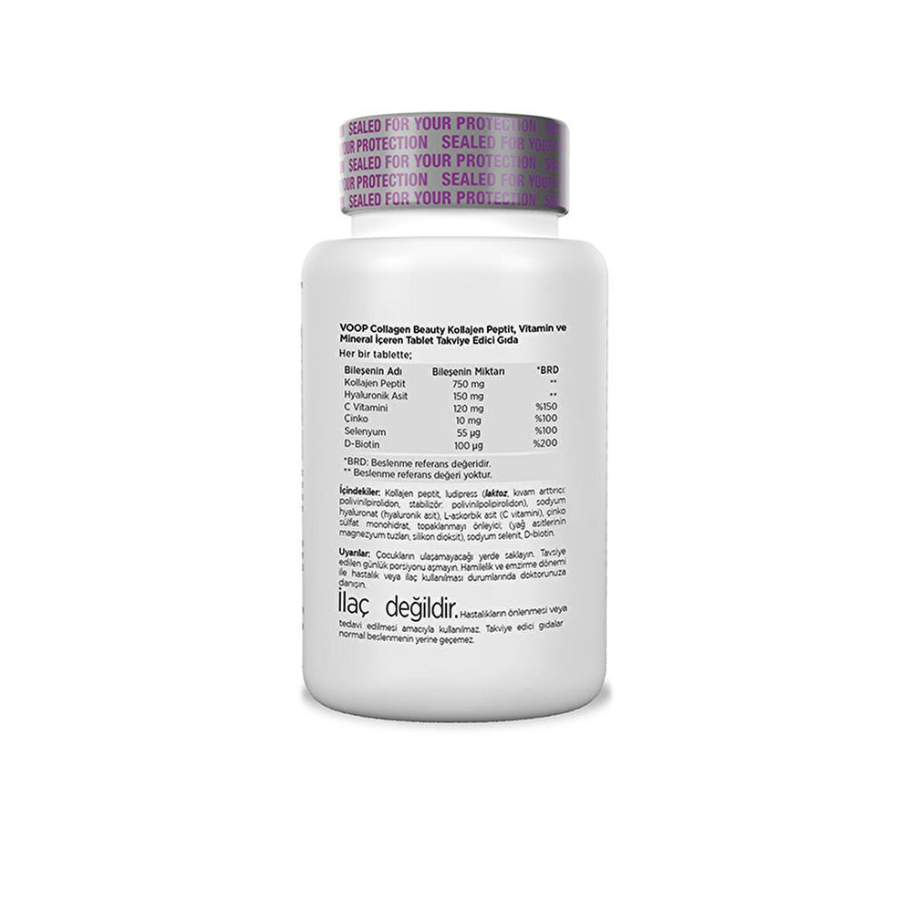 Voop Collagen Beauty: Kollajen Peptit, Vitamin & Mineral Supplement - 30 Gluten-Free Tablets for Radiant Skin, Healthy Hair & Nails Voop Collagen Supplement: Beauty, Skin & Hair | Gluten-Free collagen supplement, beauty collagen, kollajen peptit, vitamin supplement, mineral supplement, gluten-free collagen, collagen tablets, skin health supplement, hair and nail supplement, collagen, beauty, vitamins, minerals, gluten-free, skin elasticity, wrinkle reduction, hair growth, nail growth, immune support, bone h