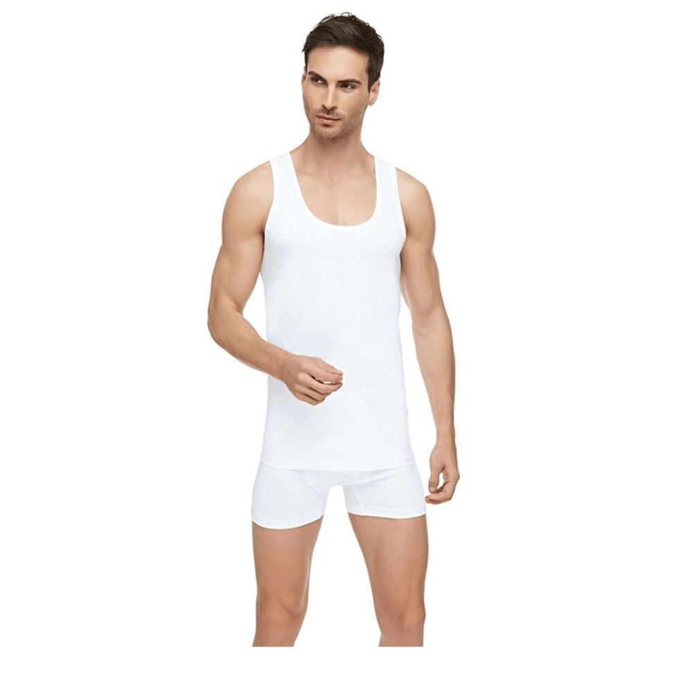 Kom Elite Men's Undershirt Classic White Tank Top