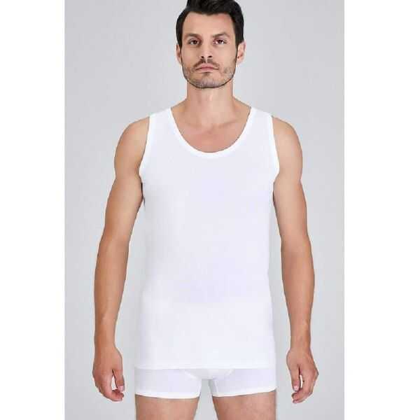 Kom Henry Men's Cotton Undershirt White 2-Pack - Soft Fit