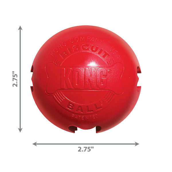 KONG Biscuit Ball Durable Rubber Snack Dispenser Toy Small