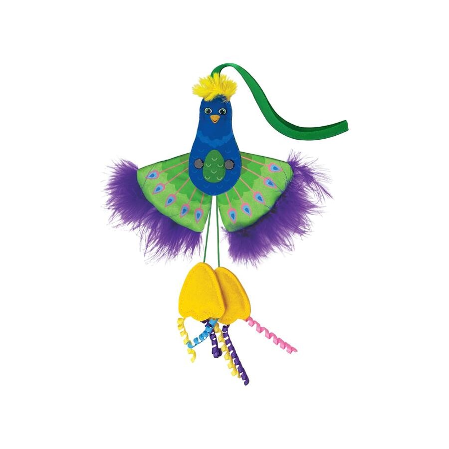 KONG Connects Peacock Plush Hanging Cat Toy with Catnip