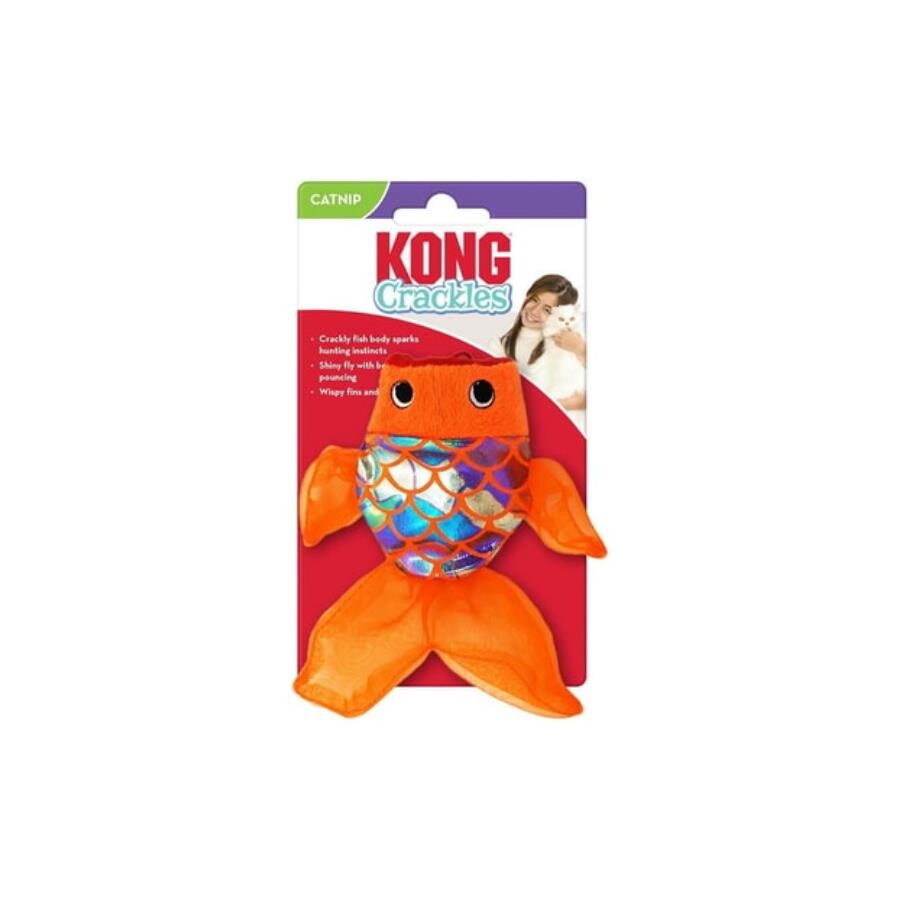 KONG Crackles Fish Plush Crinkly Cat Toy with Catnip