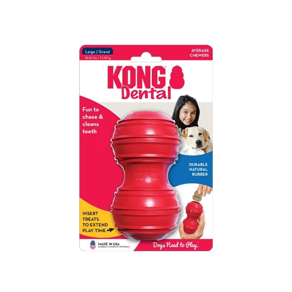 KONG Dental Rubber Dog Toy for Teeth Cleaning Large