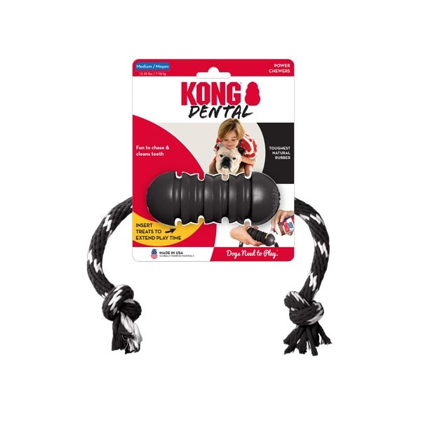 KONG Extreme Dental Rope Dog Toy Durable Rubber Size M