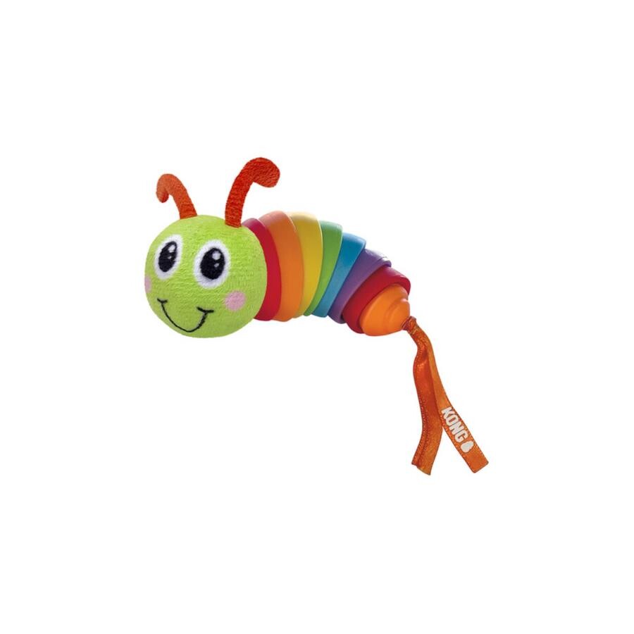 KONG Caterpillar Crinkle Multi-Part Plush Cat Toy 10in