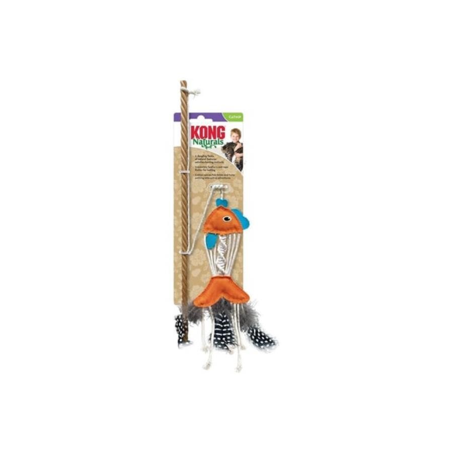 KONG Naturals Catnip Fish Teaser Wand Eco-Friendly Toy