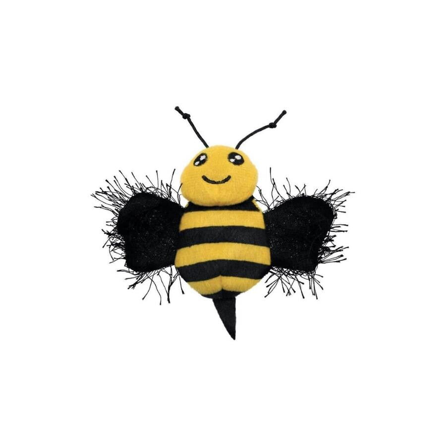 KONG Cozie Ultra Bee Plush Cat Toy with Catnip 4.5 in