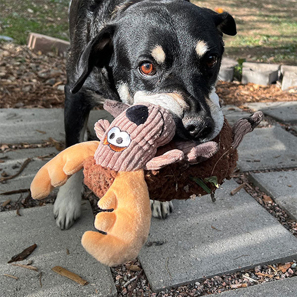 KONG Sherps Reindeer Plush Dog Toy for Interactive Play 26 cm