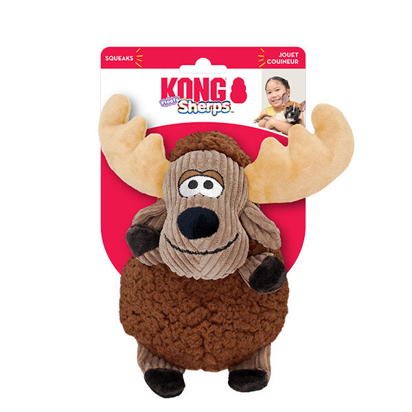 KONG Sherps Reindeer Plush Dog Toy for Interactive Play 26 cm