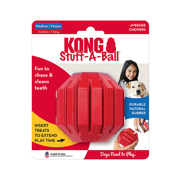 KONG Stuff-A-Ball Durable Rubber Dog Toy for Dental Care Medium