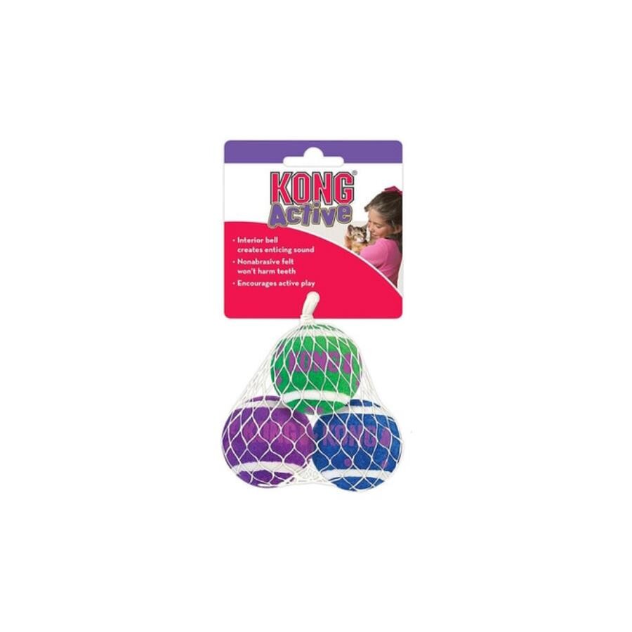 KONG Cat Tennis Balls with Bells and Catnip 3-Pack