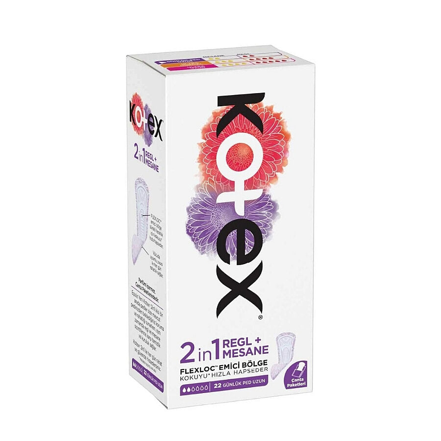 Kotex 2in1 Period and Bladder Daily Liners 22 Count