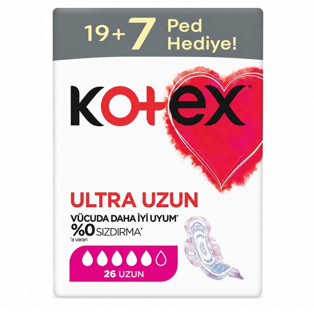 Kotex Ultra Long Sanitary Pads for Daily Protection 26 Count