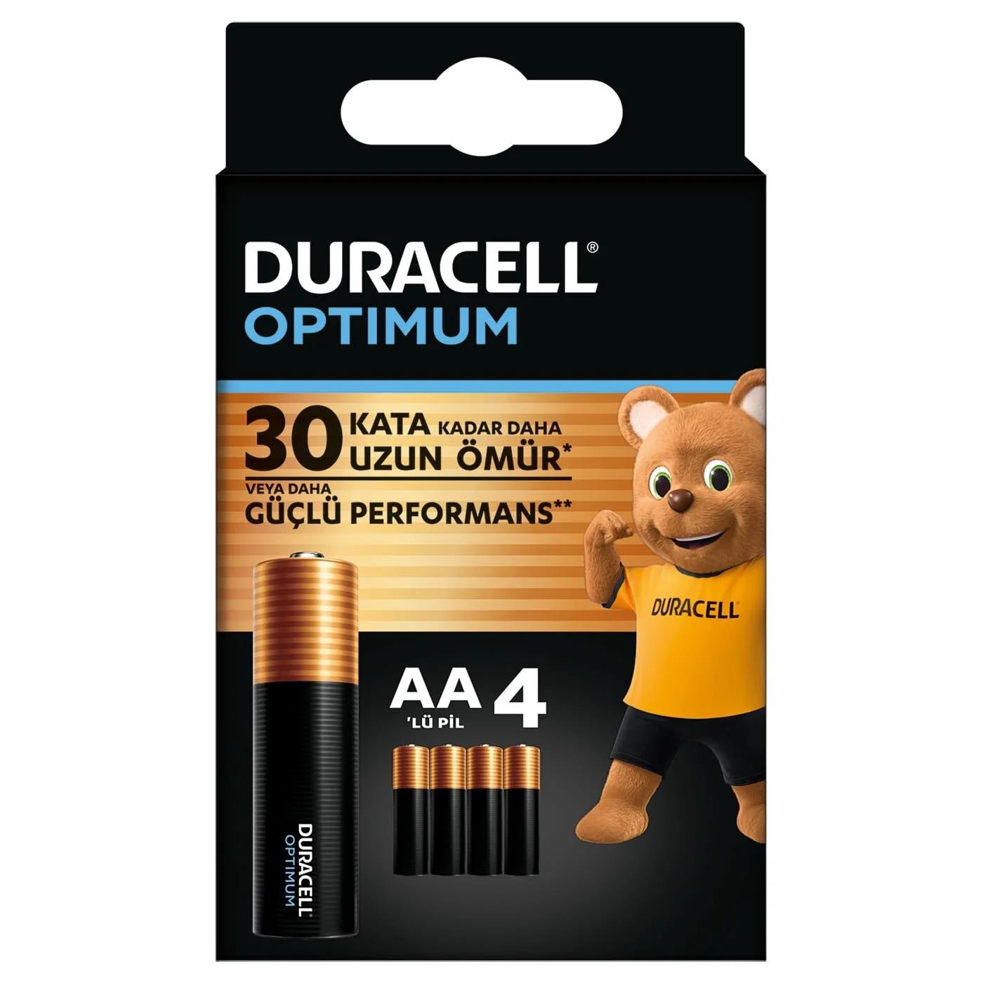 Duracell Optimum AA Alkaline Batteries 1.5V 4 Pack