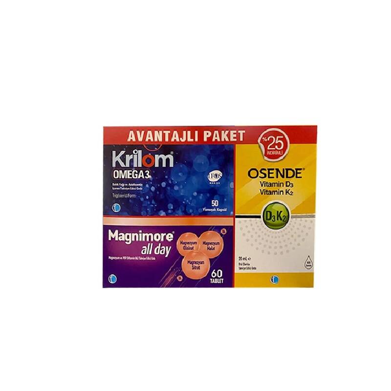 Tab Krilom Omega 3, Magnimore & Osende D3K2 Wellness Bundle