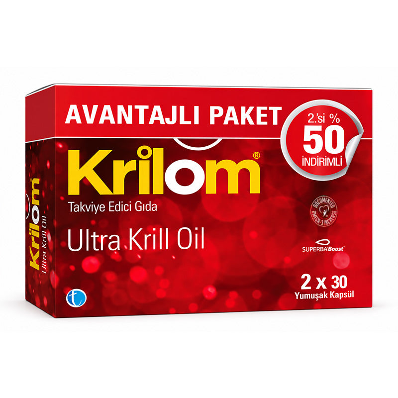 Tab Ilac Krilom Ultra Krill Oil Softgels 2x30 Capsules - Omega-3 Food Supplement