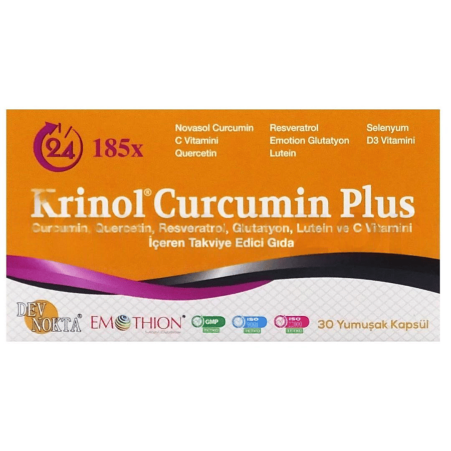 Krinol Curcumin Plus High-Absorption Antioxidant Support 30 Softgels