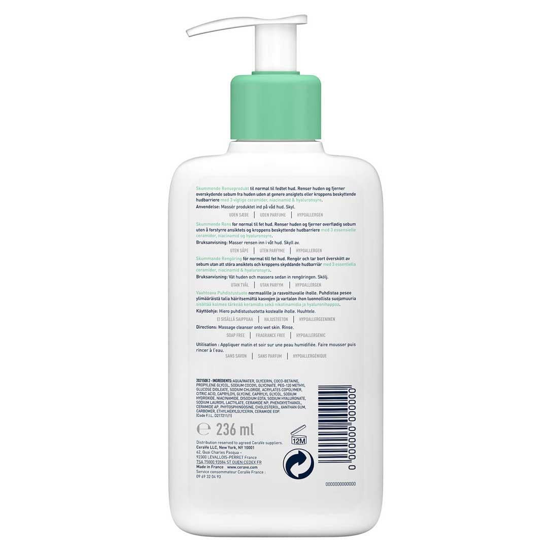 CeraVe Foaming Cleanser for Normal to Oily Skin - Gentle, Non-Comedogenic Facial Cleanser with Ceramides &amp; Hyaluronic Acid CeraVe Foaming Cleanser for Normal to Oily Skin - Gentle &amp; Non-Comedogenic CeraVe Foaming Cleanser, Normal to Oily Skin Cleanser, Ceramide Facial Cleanser, Hyaluronic Acid Face Wash, Fragrance-Free Facial Cleanser, Non-Comedogenic Skin Care, gentle cleanser, skincare, facial cleanser, oily skin, sensitive skin, ceramides, hyaluronic acid, niacinamide, non-comedogenic, fragrance-free