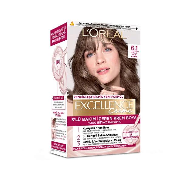 L'Oréal Paris Excellence Creme Hair Dye - Permanent Hair Color with Hyaluronic Acid, Long-Lasting & Moisturizing, %100 Grey Coverage L'Oréal Paris Excellence Creme Hair Dye - %100 Grey Coverage hair dye, permanent hair color, hyaluronic acid hair care, long-lasting hair color, grey coverage, hair coloring, L'Oréal Paris, Excellence Creme, hair care, beauty products, cosmetic items