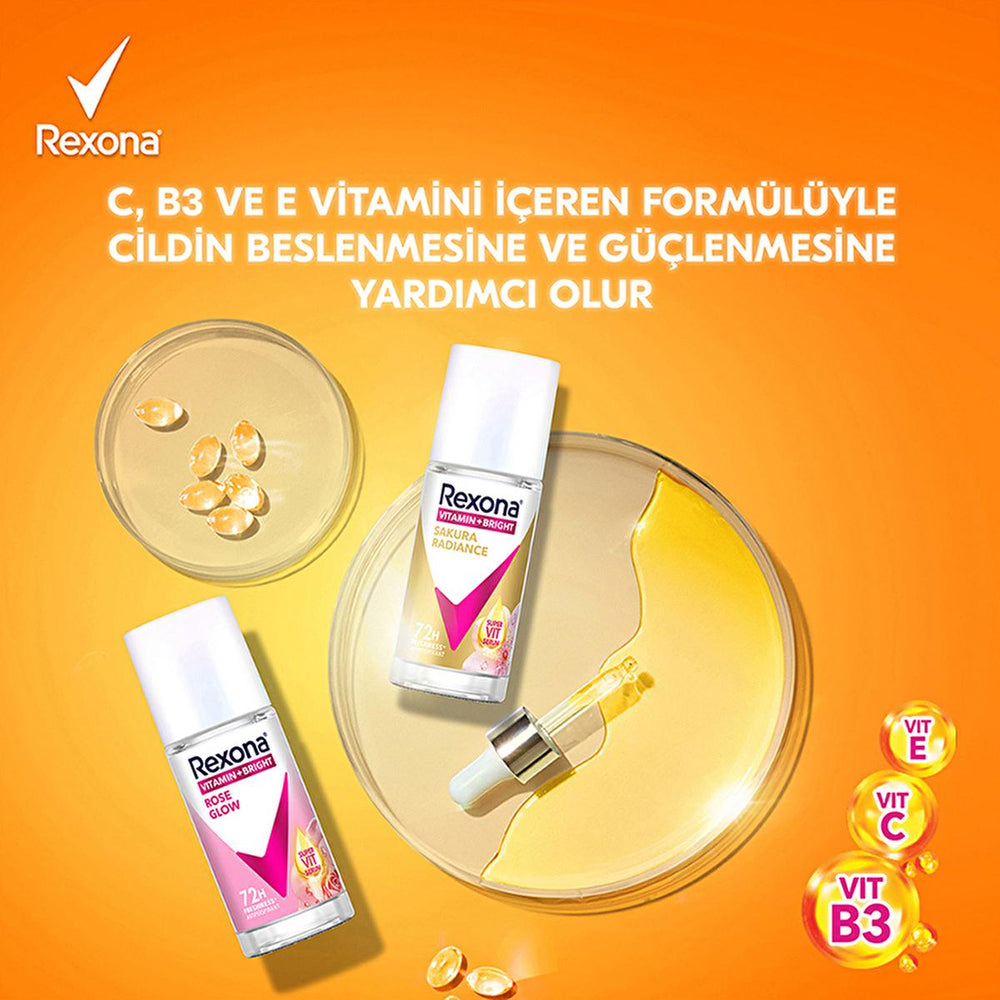 Rexona Vitamin + Bright Roll-On Deodorant for Women - 72 Hour Protection, Sustainable Glass Packaging - view 6
