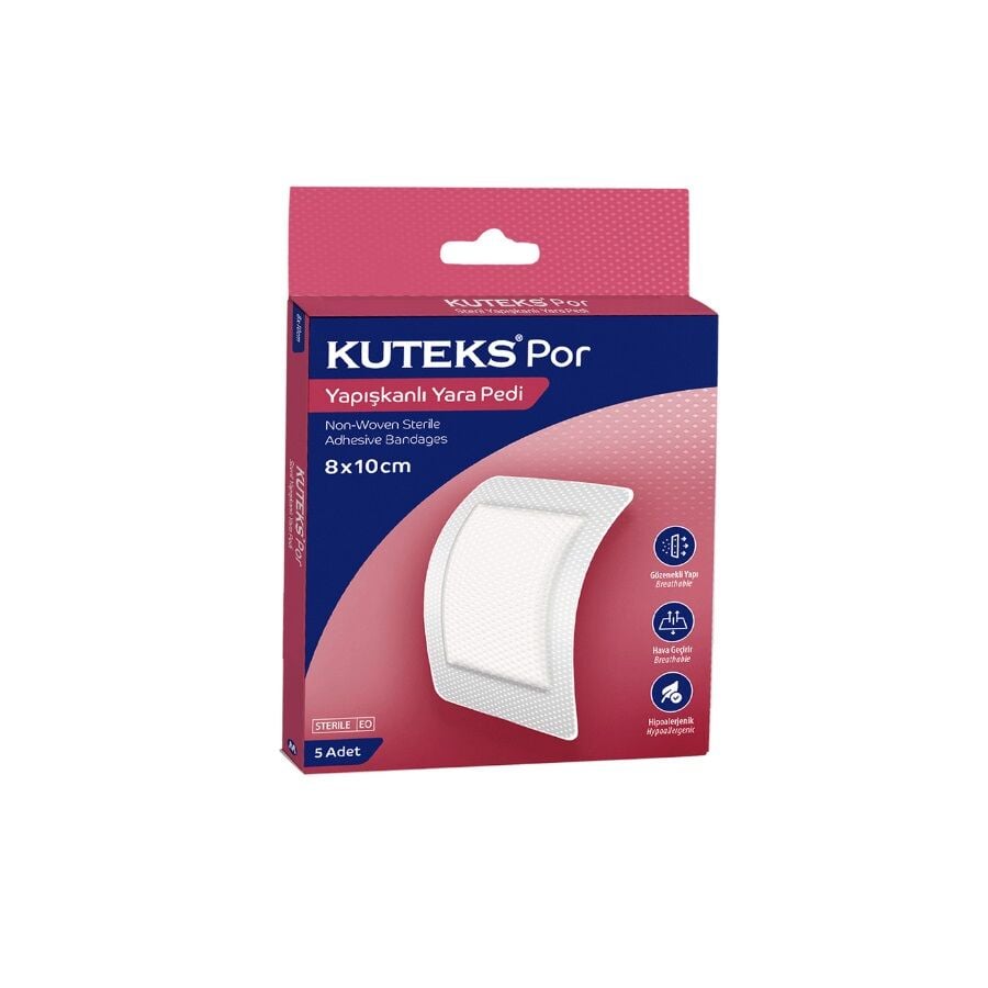 Kuteks Por Adhesive Wound Pad Breathable Dressing 8x10cm 5-Pack