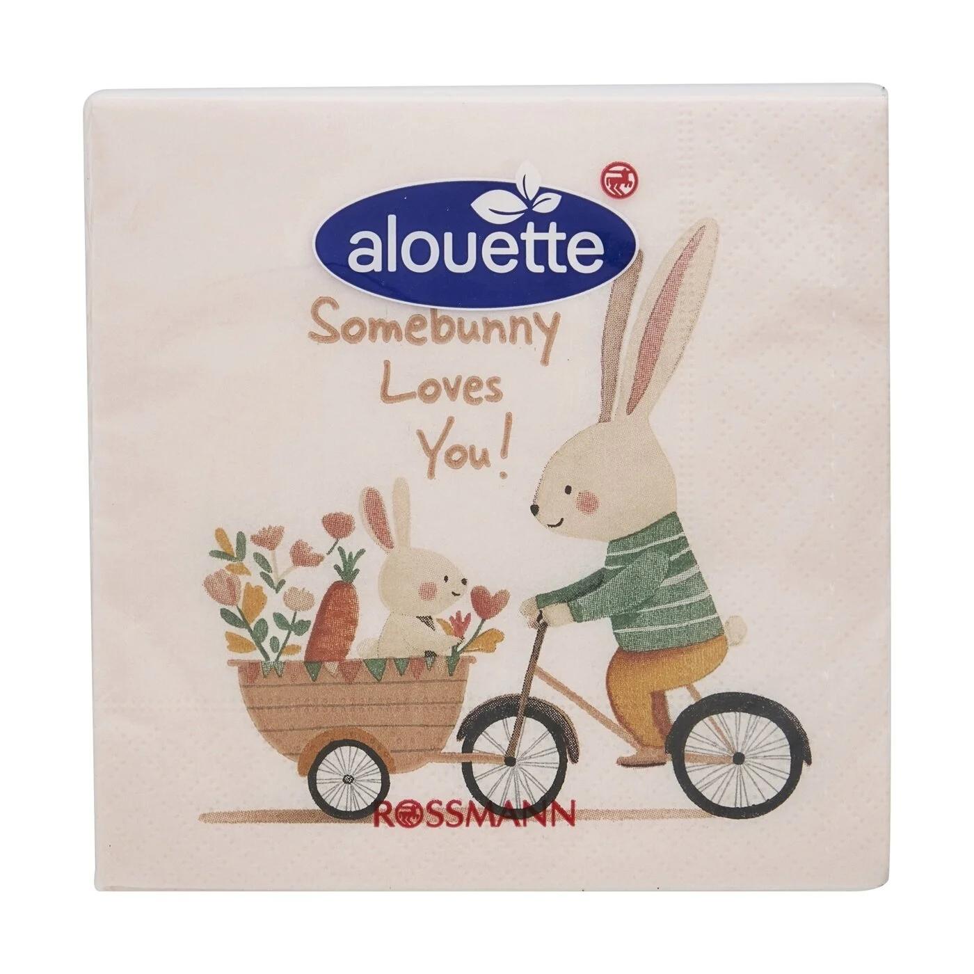 Alouette Spring Rabbit Cocktail Napkins 26cm 20-Pack