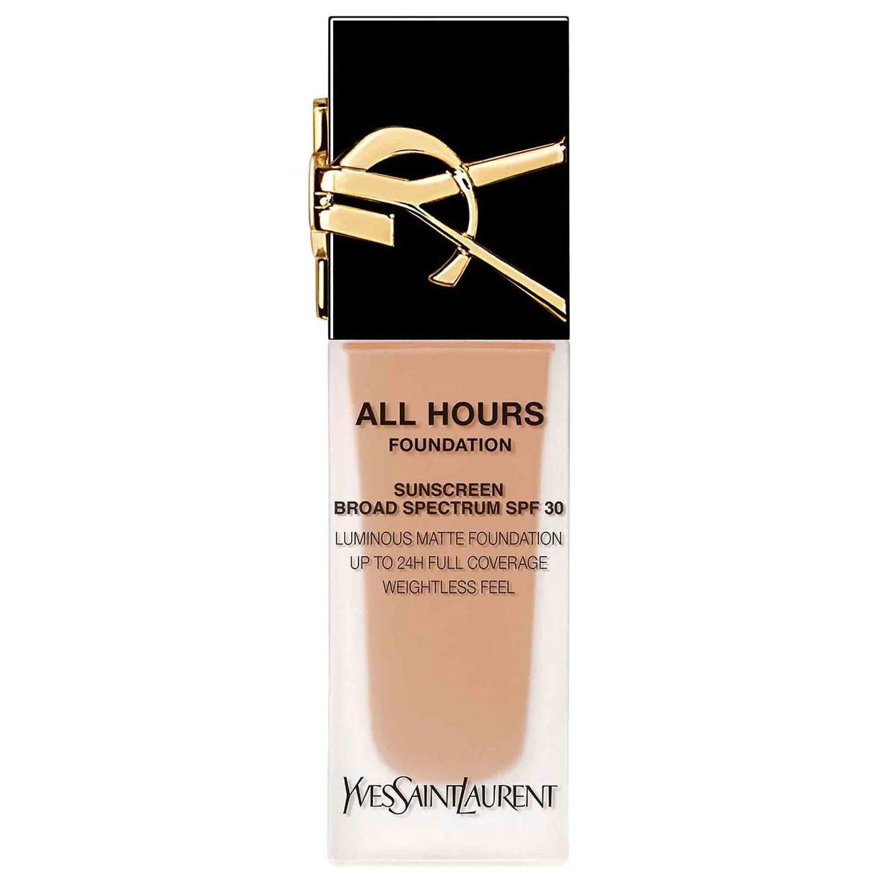 All Hours 24H Longwear Liquid Foundation with Hyaluronic Acid & SPF 30 - Matte Finish, Waterproof & Transfer Proof All Hours 24H Longwear Foundation - Matte Finish & SPF 30 long-lasting liquid foundation, matte finish foundation, SPF 30 foundation, hyaluronic acid foundation, waterproof makeup, full coverage foundation, skincare-infused cosmetics, liquid makeup, makeup for normal skin, makeup for dry skin, makeup for combination skin, makeup for oily skin, transfer proof foundation, heat resistant makeup