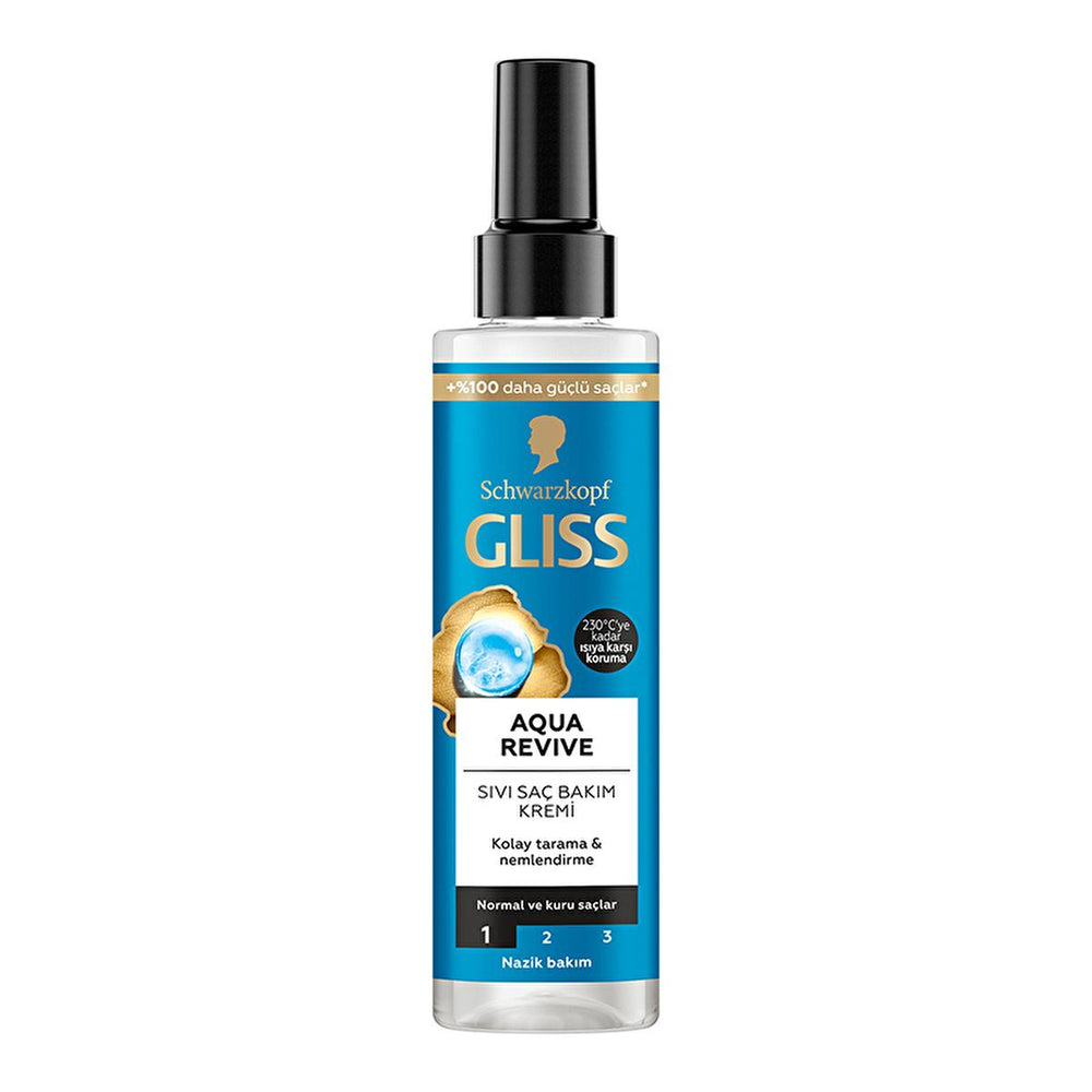 Gliss Aqua Revive Hyaluronic Acid Hair Moisturizer with Seaweed Extract - 6.76 fl oz Leave-In Treatment for Dry - Hair Mask