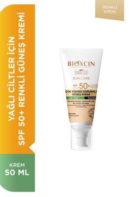 bioxcin colored sunscreen spf 50+ for oily skin, bioxcin sunscreen product packaging, applying bioxcin sunscreen on skin Bioxcin Colored Sunscreen SPF 50+ - Oil Control | 50 ml Bioxcin Colored Sunscreen SPF 50+ for Oily Skin bioxcin, sunscreen, spf-50, colored-sunscreen, oily-skin, sun-care, oil-control, uv-protection, hypoallergenic, ai-generated