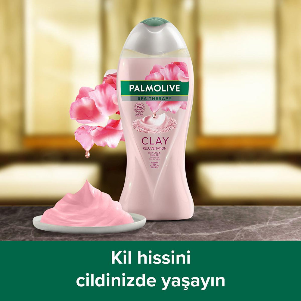 Palmolive Spa Therapy Clay & Rose Oil Body Wash: Rejuvenate & Detoxify | Natural, Gentle Cleanser (500ml / 16.9 oz) Palmolive Clay & Rose Body Wash: Spa Therapy at Home Palmolive body wash, clay body wash, rose oil body wash, natural body wash, rejuvenating body wash, spa therapy body wash, 500ml body wash, bath and shower gel, gentle skin cleanser, body wash, clay, rose oil, natural ingredients, spa therapy, rejuvenation, moisturizing, cleansing, skincare, bath products, shower gel, beauty, personal care, 