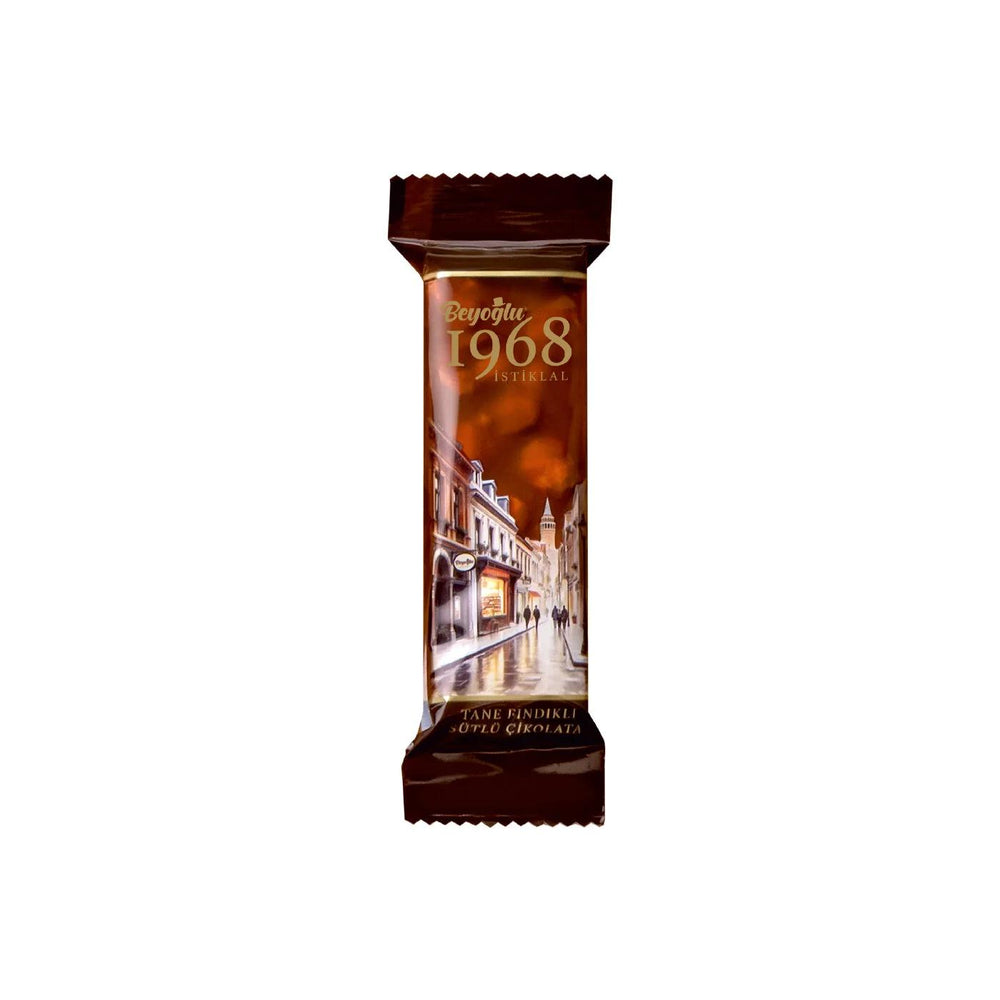 Beyoglu 1968 Istiklal Milk Chocolate Bar with Whole Hazelnuts 30g