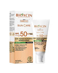 Bioxcin Sunscreen for Oily Skin - SPF50+ Colored Sun Cream 50ml - High UV Protection Bioxcin SPF50+ Sunscreen for Oily Skin - 50ml sunscreen for oily skin, SPF50+ sunscreen, colored sunscreen, UV protection, oily skin care, acne-prone skin, non-comedogenic, high SPF, sun care, skin protection, beauty, skincare, cosmetic, Bioxcin, sun cream, tinted sunscreen