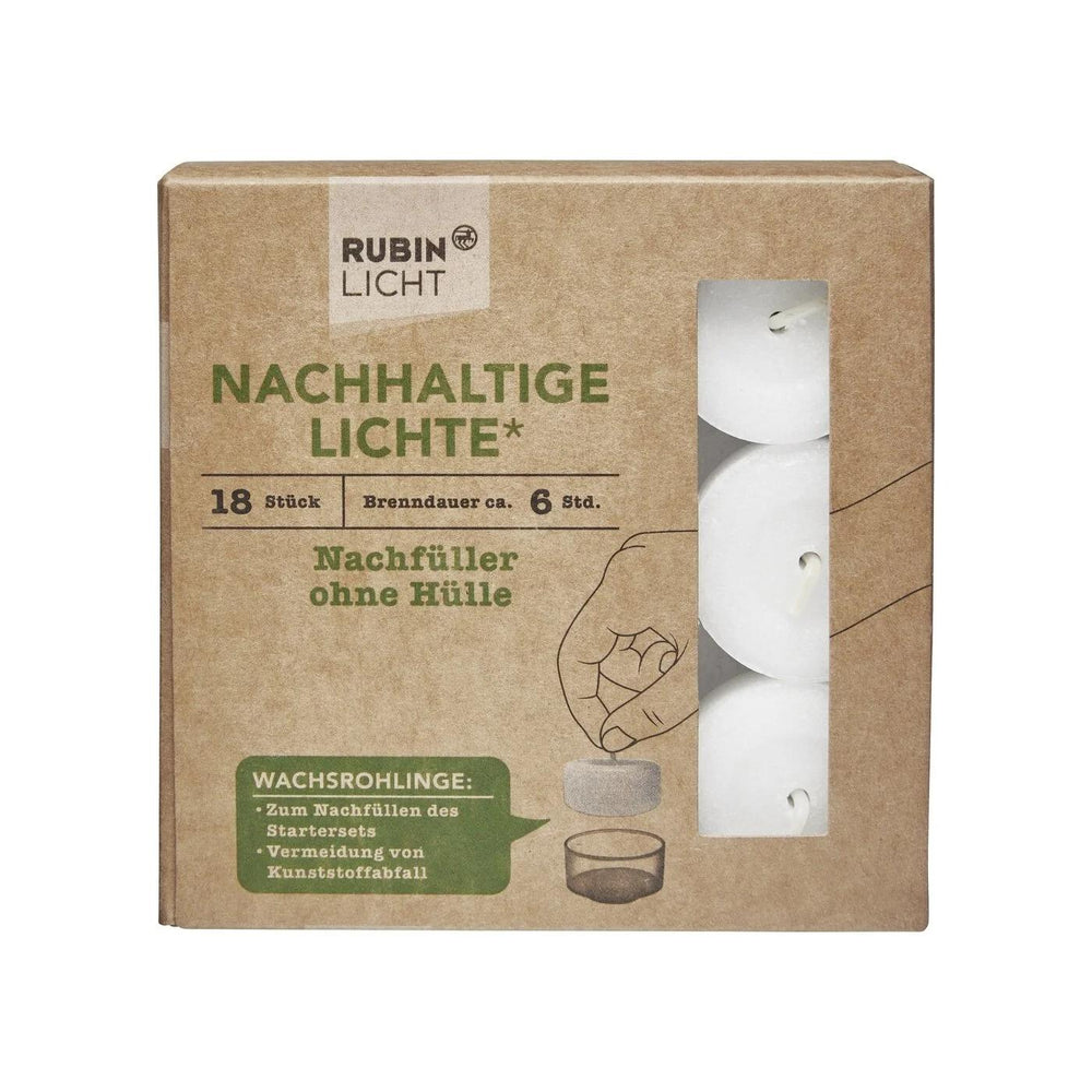 Rubin Licht Tealight Candles White 6 Hour Burn 18-Pack
