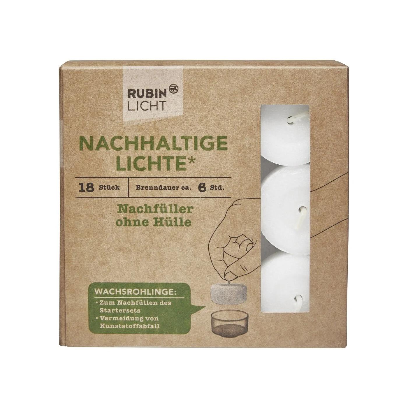 Rubin Licht Tealight Candles White 6 Hour Burn 18-Pack