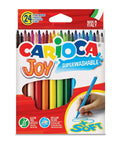 Carioca Joy Washable Felt-Tip Pens for Kids - 24 Pack, Italian-Made, Super Washable Ink, Fine Tip