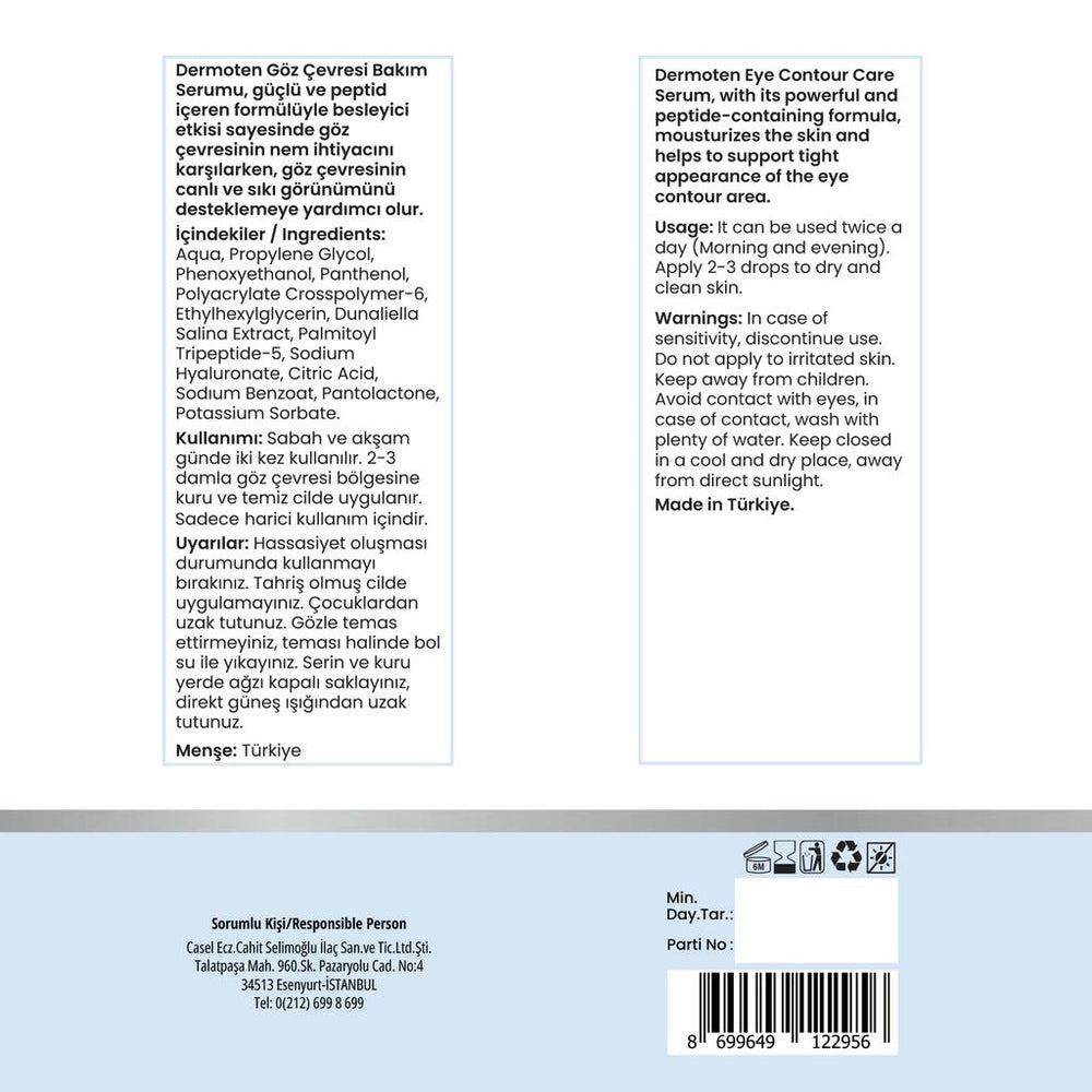 Dermoten Hyaluronic Acid Eye Contour Serum 30 ml
