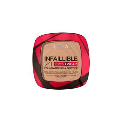 Loreal Paris Infaillible 24H Fresh Wear Powder Foundation 220 Sand - Long-Lasting Matte Finish Makeup - Foundation