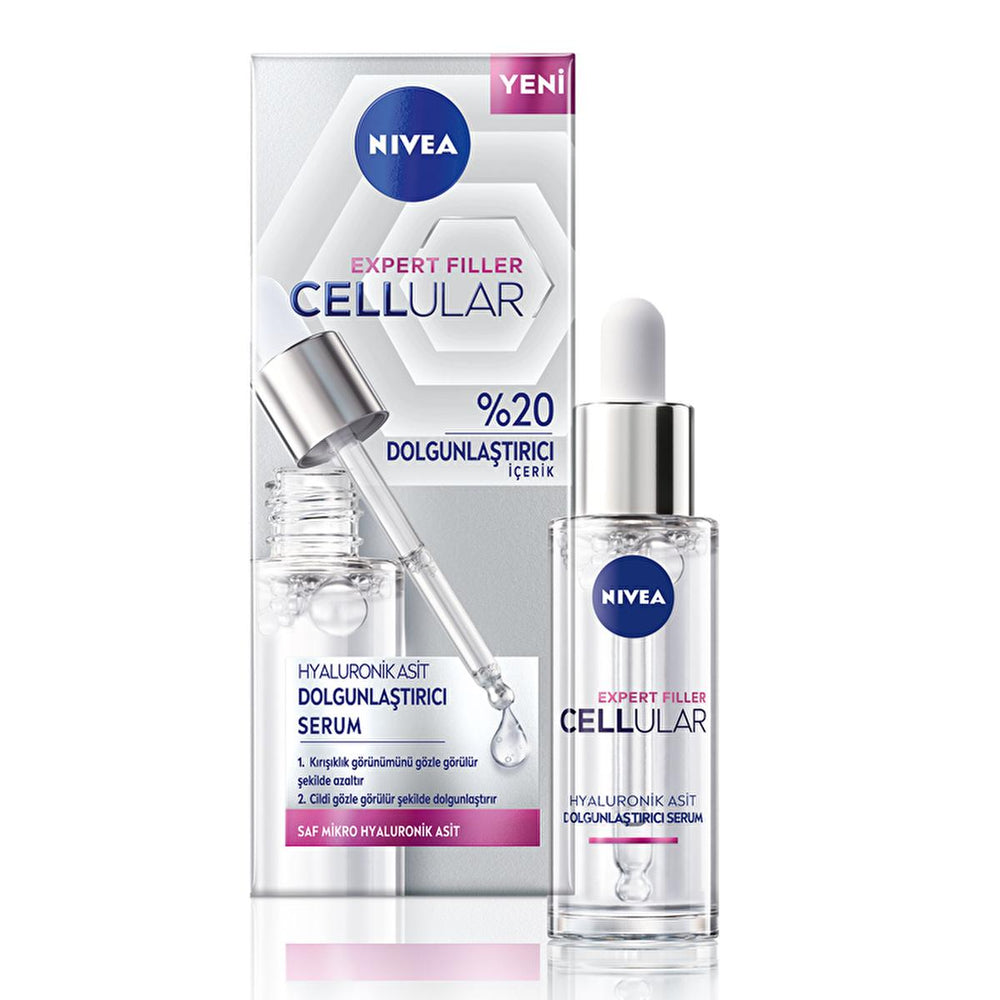 NIVEA Anti-Aging Facial Serum - Cellular Expert Filler Hyaluronic Acid Plumping Serum for Wrinkles, Hydration, and - view 2