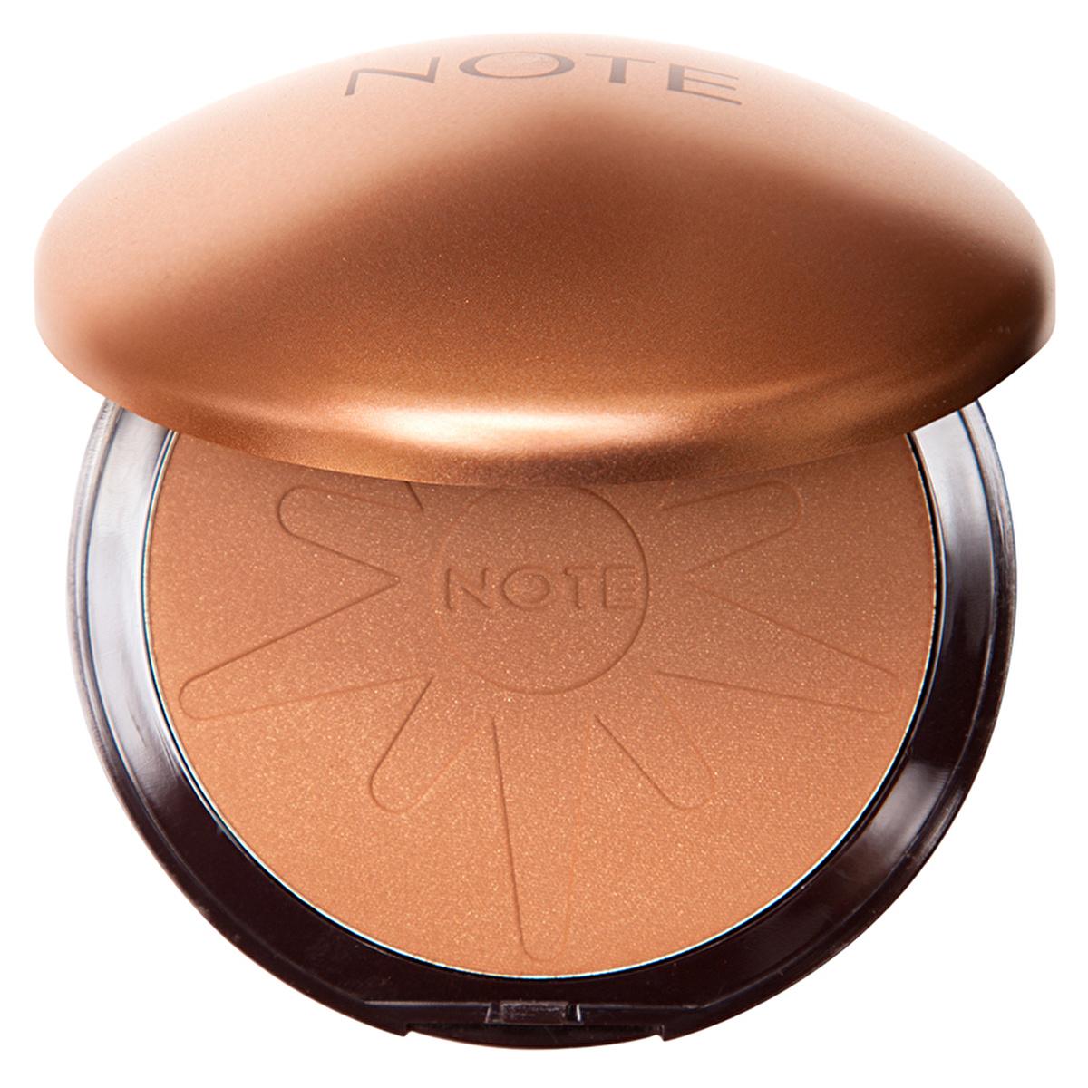 Note Bronzing Powder - Dermatologically Tested, Paraben-Free Makeup with SPF 15 Note Bronzing Powder - SPF 15, Paraben-Free Makeup bronze powder, makeup, cosmetic, dermatologically tested, paraben-free, SPF 15, non-comedogenic, moisturizing bronzing powder, sun-kissed glow, skin care, beauty products, healthy glow, sunless tanning, face powder, E vitamins, skin protection, cosmetic products, beauty essentials