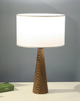 Homing Lucca Fabric Table Lamp Shade - Wooden Body, Soft Lighting, E27 Socket - view 2