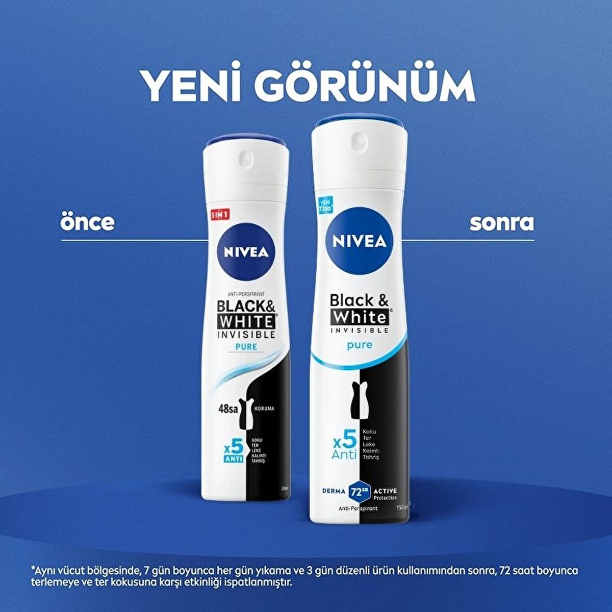 nivea black & white invisible pure deodorant spray 150 ml, nivea deodorant for women spray NIVEA Black & White Invisible Pure Spray Deodorant for Women - 72-Hour Protection | 150 ml NIVEA Black & White Invisible Pure Deodorant 150 ml nivea, deodorant, women, anti-perspirant, black & white, invisible, personal-care, body-care, freshness, ai-generated