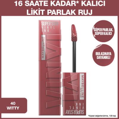 Maybelline New York Super Stay Vinyl Ink Long Lasting Liquid Lip Gloss - 40 Witty Maybelline Super Stay Vinyl Ink 40 Witty - Long Lasting Liquid Lip Gloss Long Lasting Lip Gloss, Liquid Lipstick, Maybelline Super Stay Vinyl Ink, Non-Sticky Lip Color, Glossy Lip Makeup, Lip Gloss, Lip Makeup, Cosmetics, Makeup, Beauty Products, Long Lasting Makeup, Lip Color, Maybelline, New York, 40 Witty, Liquid Lip Gloss, Glossy Lips, Durable Lip Makeup
