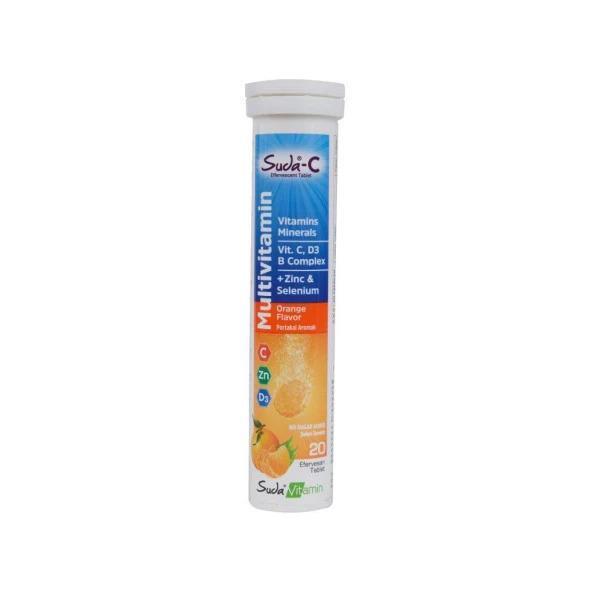 Suda Multivitamin Supplement - Vitamin C-Rich Orange Flavored Dietary Supplement for Immune System - Vitamin & Supplement