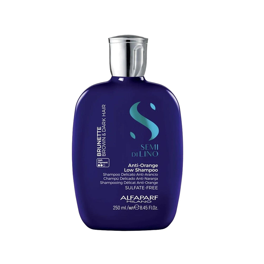 Alfaparf Semi Di Lino Brunette Anti-Orange Shampoo for Brunette Hair - 250ml, Reduces Frizz & Orange Tones Alfaparf Brunette Shampoo - Anti-Orange & Frizz Control Brunette hair shampoo, Anti-Orange shampoo, Frizz control shampoo, Semi Di Lino Brunette, Color protective shampoo, Hair care for brunette, Professional hair care products, Anti-frizz hair products, Color-treated hair care, Alfaparf products